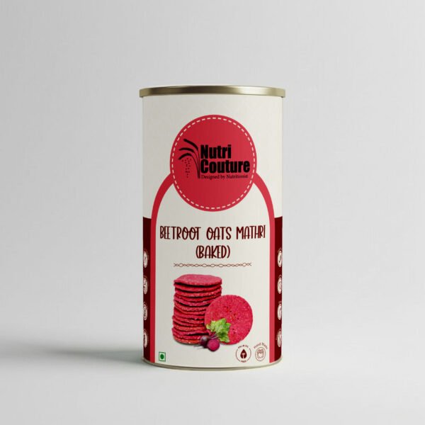 Beetroot Oats Mathri -Baked