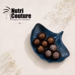 Blue Ceramic Platter with Dates & Dryfruit Laddus