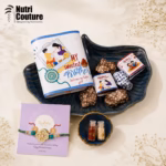 Blue Ceramic Platter with Chocolate & Rakhi